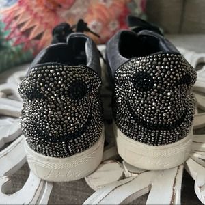 Lola Cruz Anthropologie Smile Smiley Face Sneakers 39 8.5